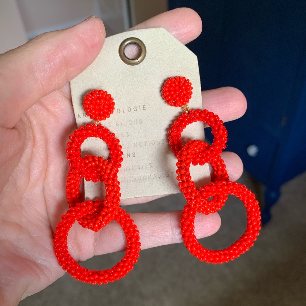 New NWT Anthropologie Lyla Beaded Drop Earrings